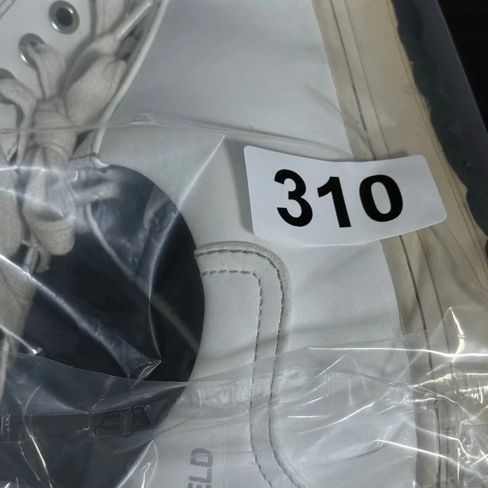 Karl Lagerfeld Paris Sneakers Mens 10.5 (L) Logo Leather White Solid